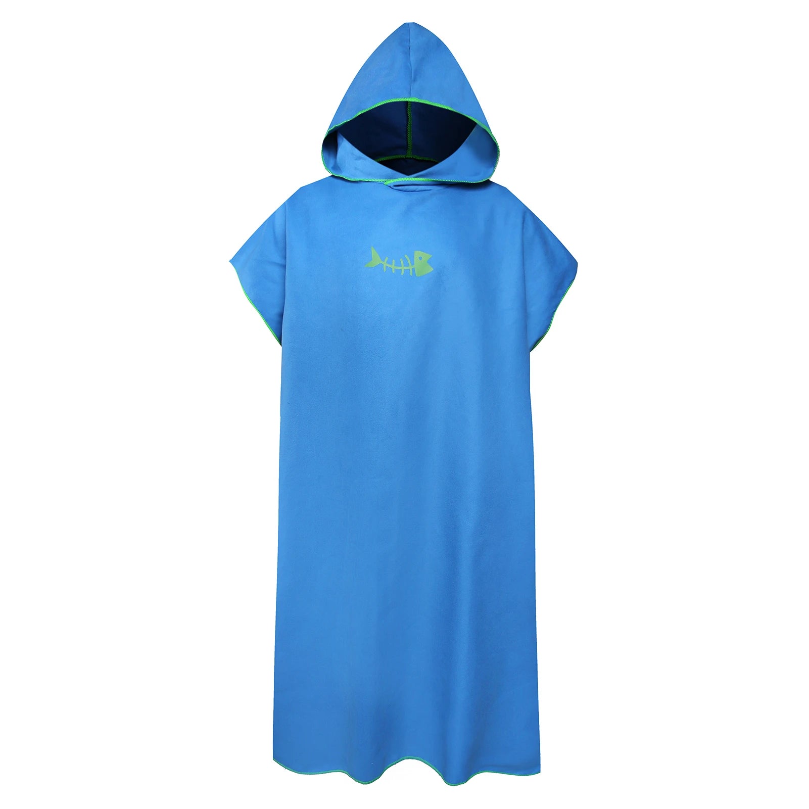 poncho de plage bleu