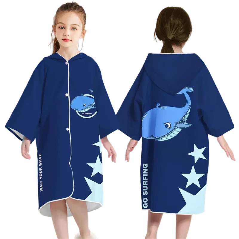 poncho de plage enfant baleine