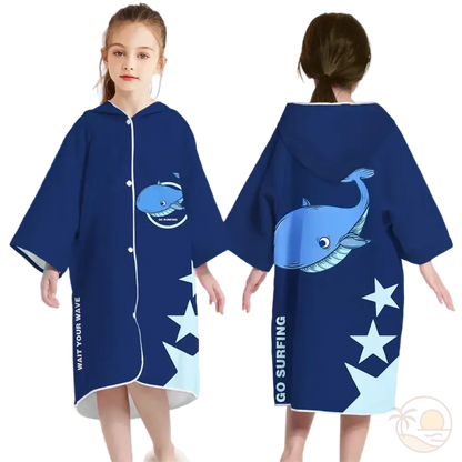 poncho de plage enfant baleine