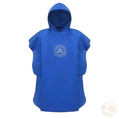 poncho de plage enfant bleu