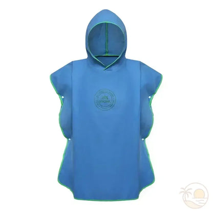 poncho de plage enfant bleu clair