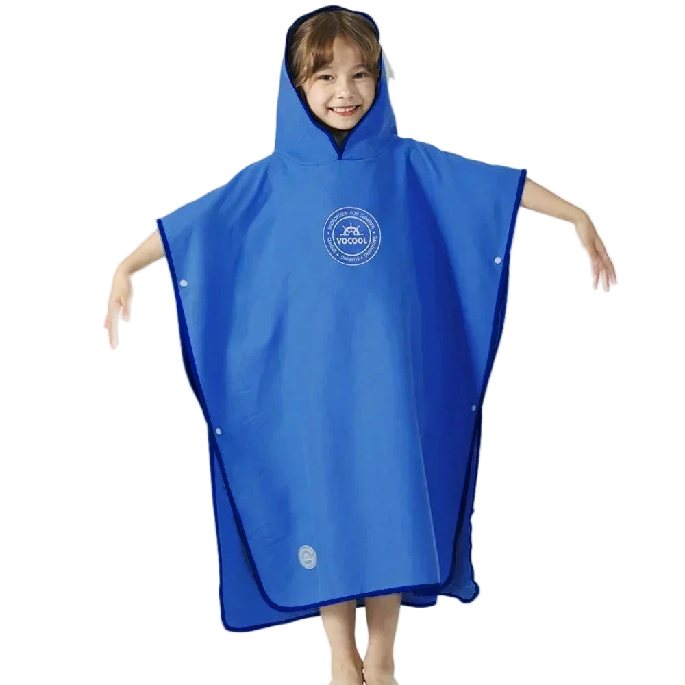 poncho de plage enfant bleu enfant