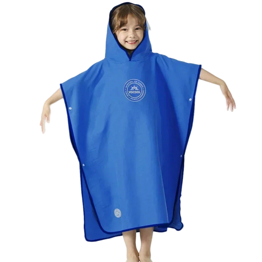 poncho de plage enfant bleu enfant