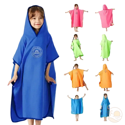 poncho de plage enfant bleu enfant rose vert orange bleu clair