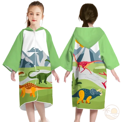 poncho de plage enfant dinosaures
