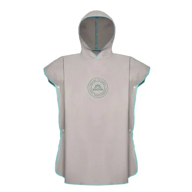 poncho de plage enfant gris