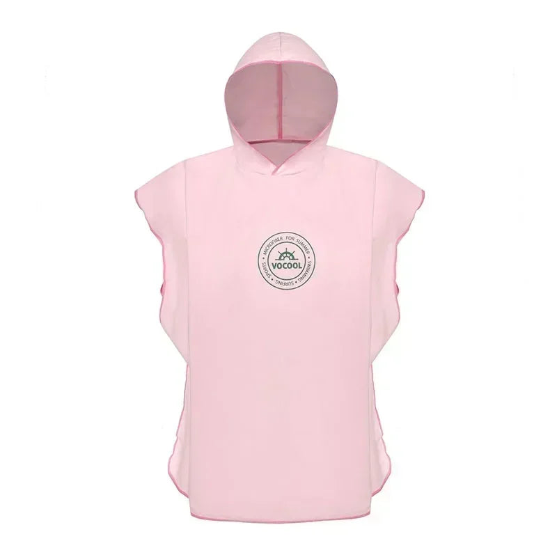 poncho de plage enfant rose clair