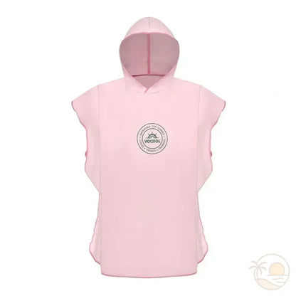 poncho de plage enfant rose clair