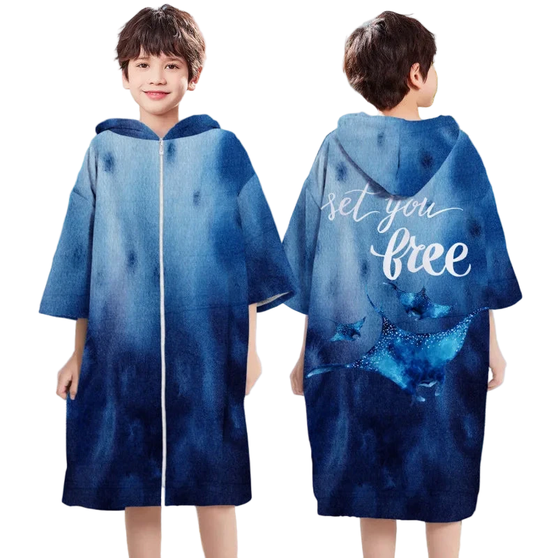 poncho de plage enfant set you free