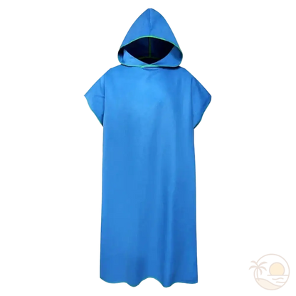poncho de plage homme bleu
