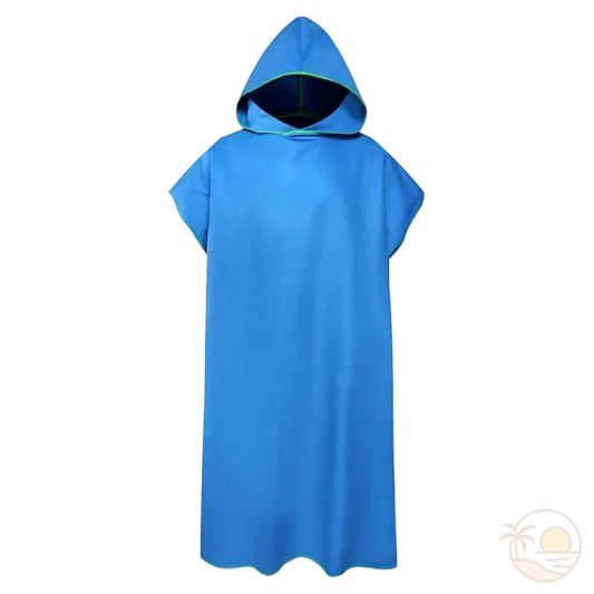 poncho de plage homme bleu
