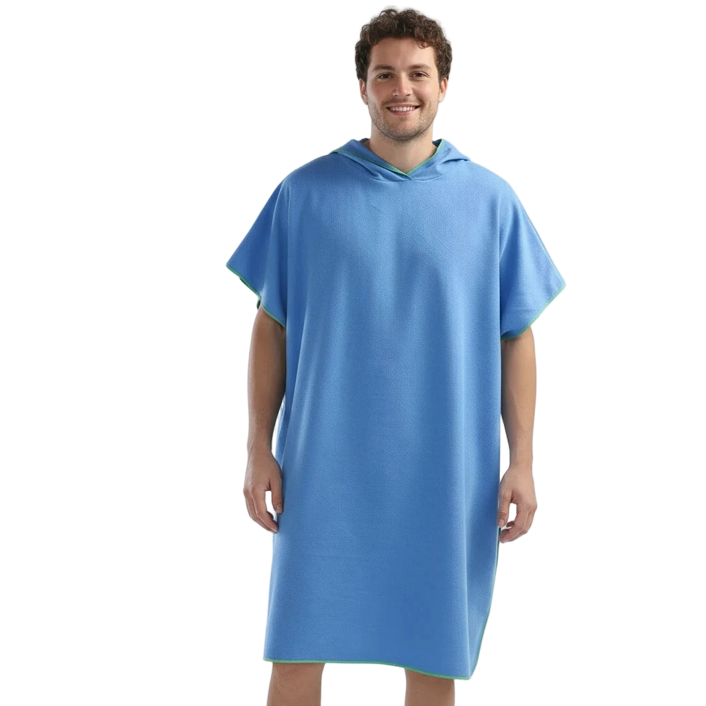 poncho de plage homme bleu homme