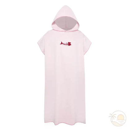 poncho de plage rose