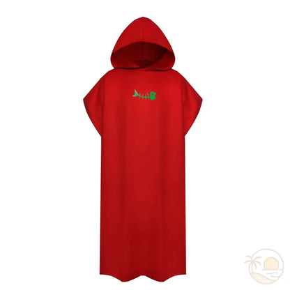 poncho de plage rouge