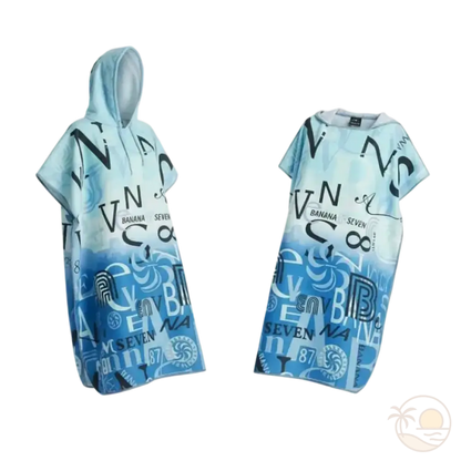 poncho serviette de plage capuche recto