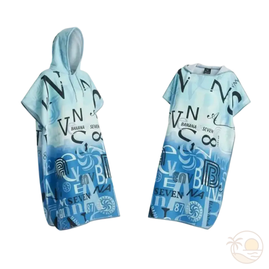 poncho serviette de plage capuche recto