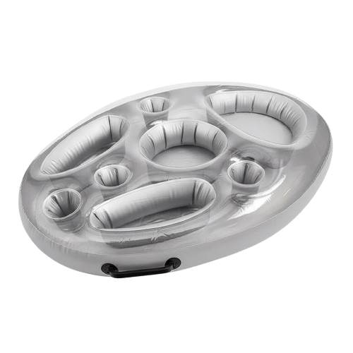 porte gobelet gonflable piscine argent