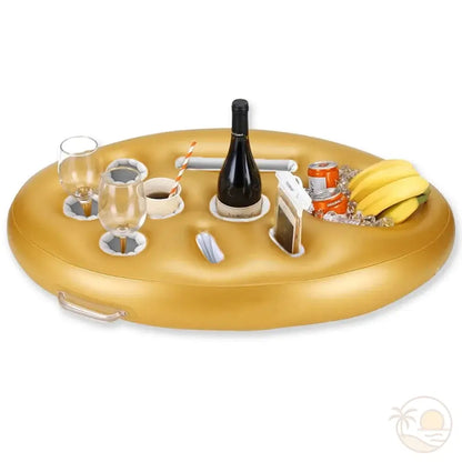 porte gobelet gonflable piscine or