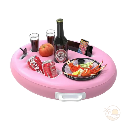 porte gobelet gonflable piscine rose