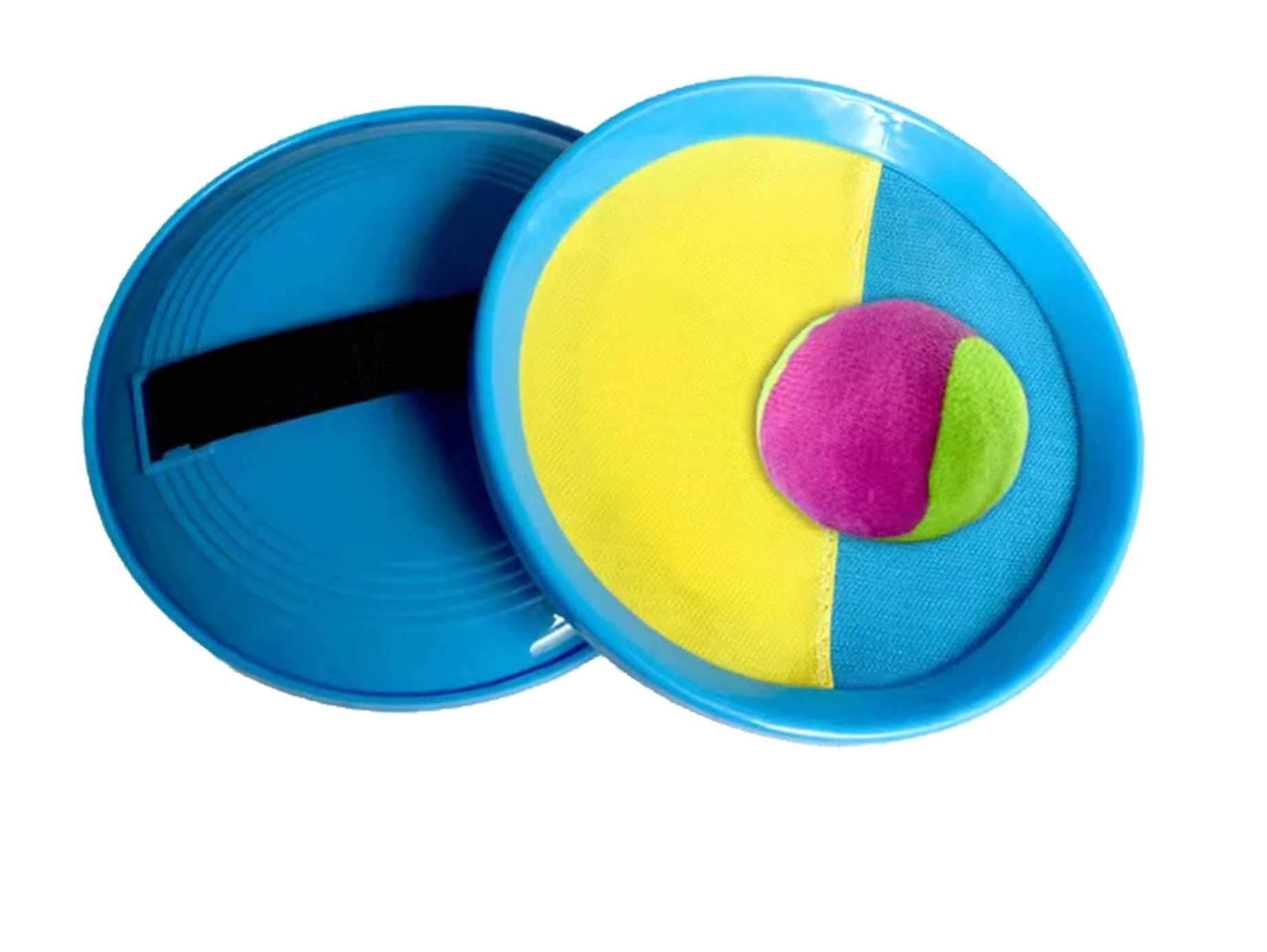 raquette de plage scratch bleu jaune
