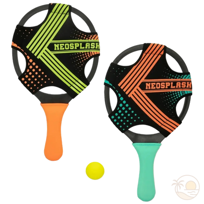 raquettes de plage en plastique orange vert balle