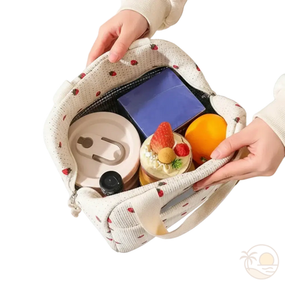 sac a repas isotherme fraise interieur
