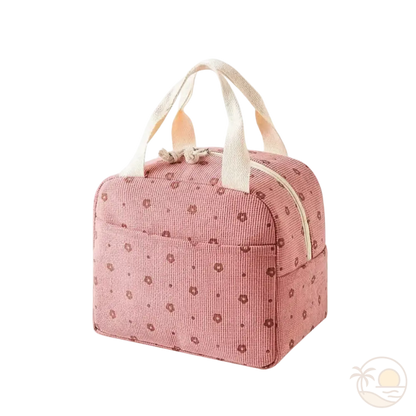 sac a repas isotherme rose fleurs