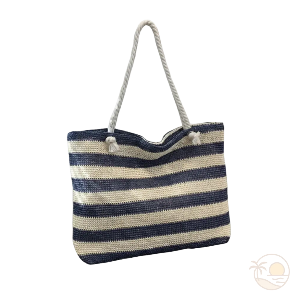 sac de plage bleu main