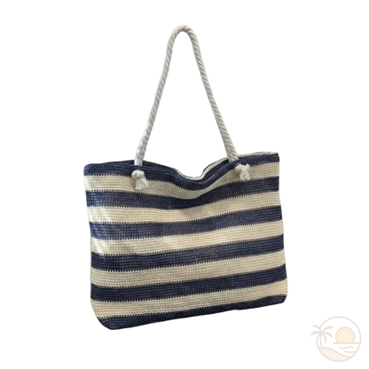 sac de plage bleu main