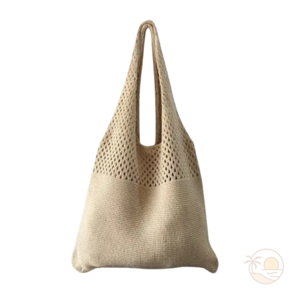 sac de plage crochet beige