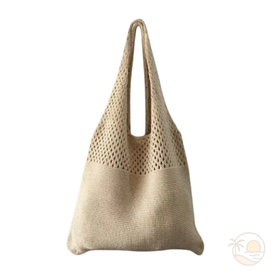 sac de plage crochet beige