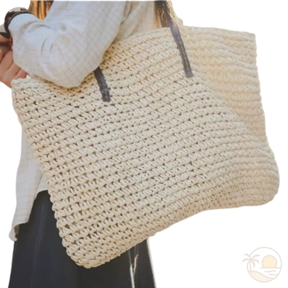 sac de plage en osier beige femme