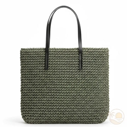 sac de plage en osier vert