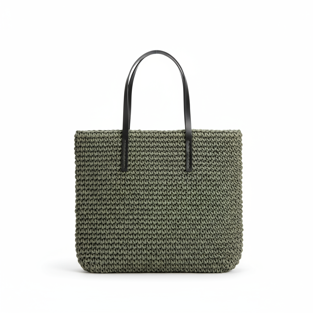 sac de plage en osier vert 1