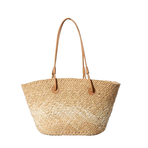 sac de plage en paille marron
