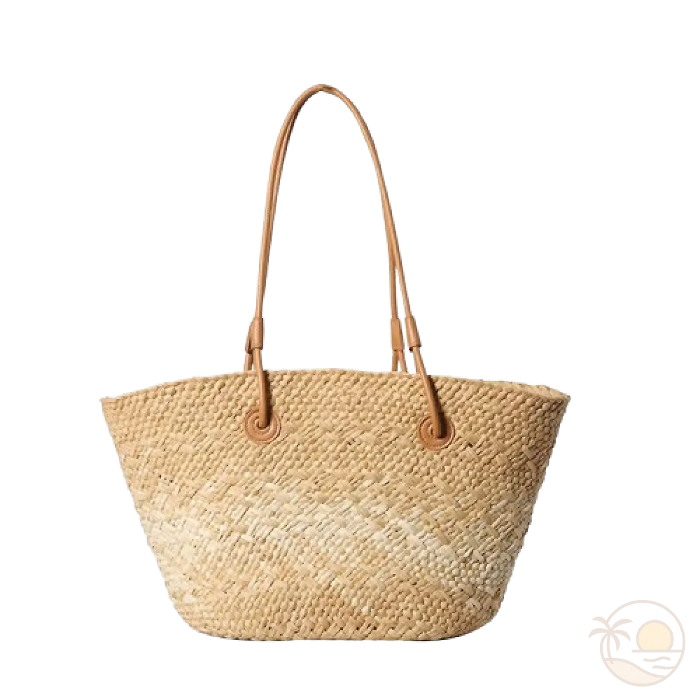 sac de plage en paille marron