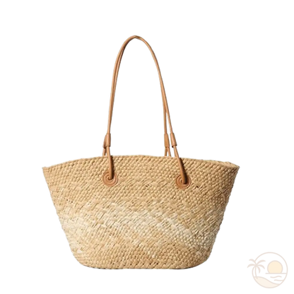 sac de plage en paille marron