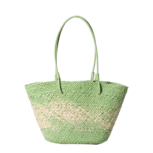 sac de plage en paille vert