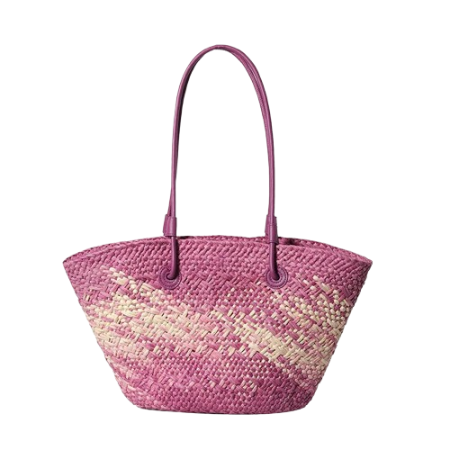 sac de plage en paille violet