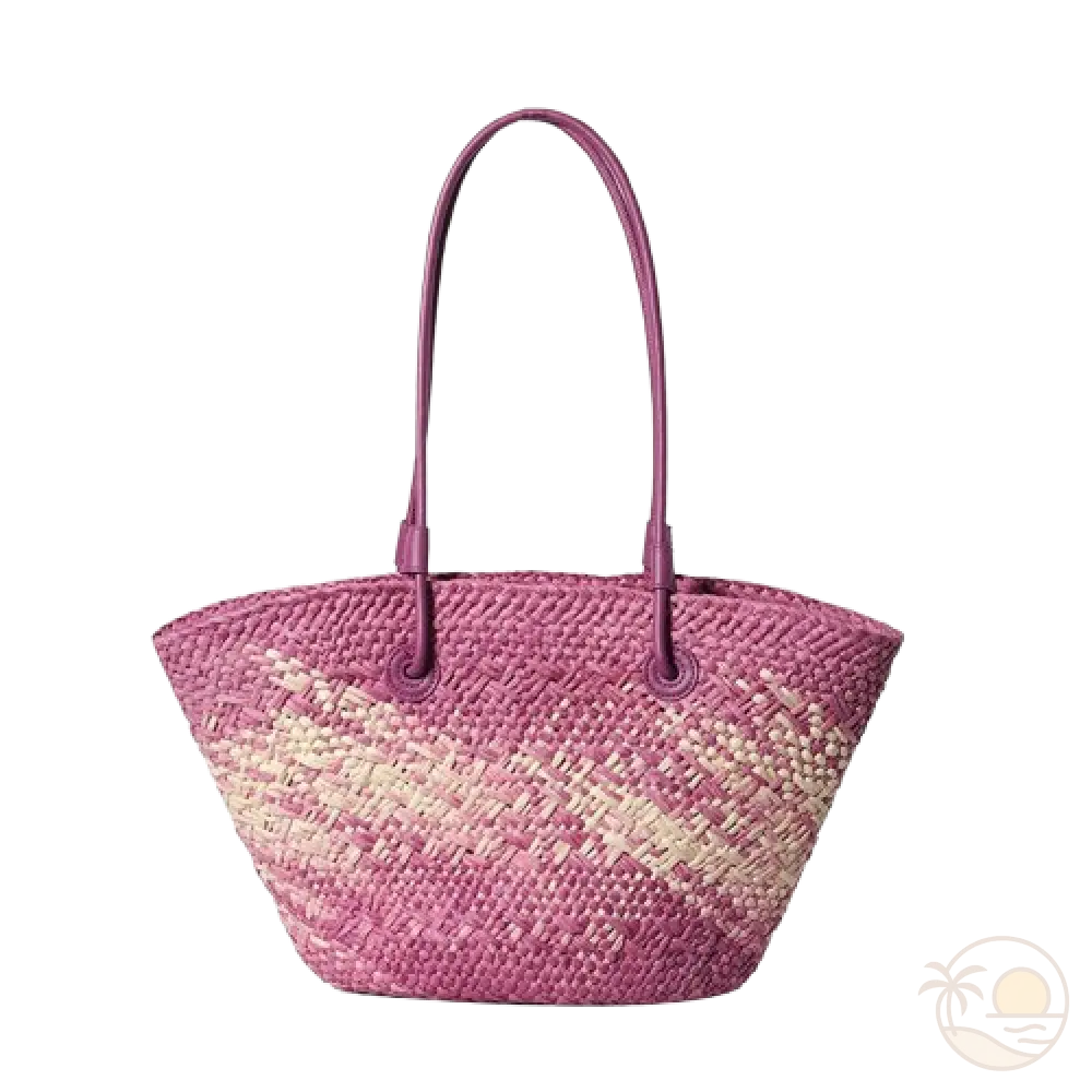 sac de plage en paille violet