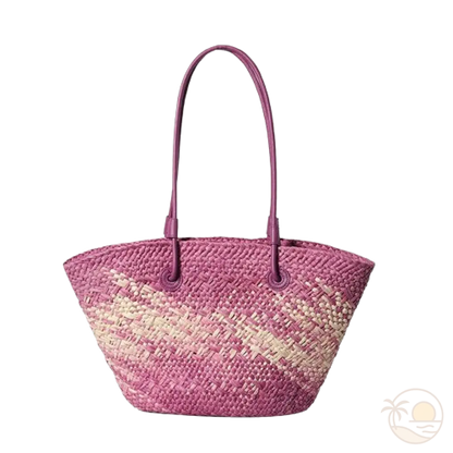 sac de plage en paille violet