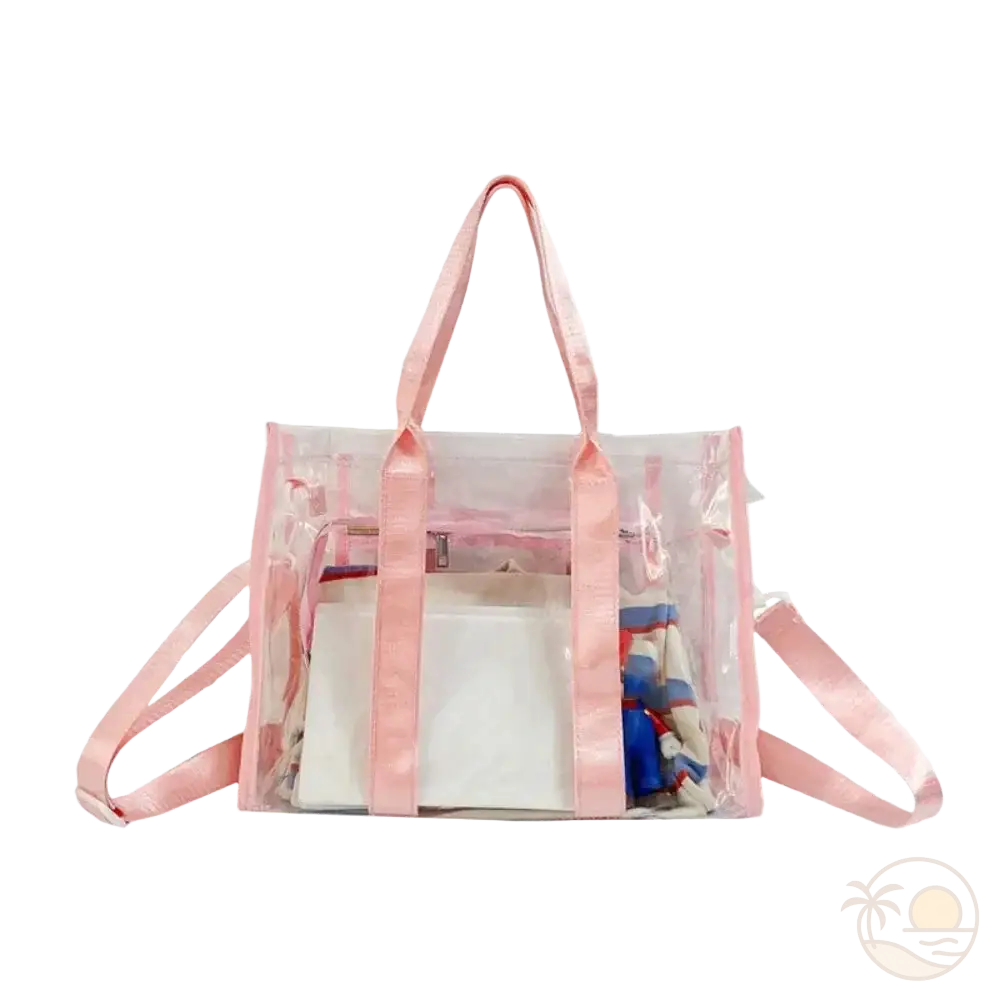 sac de plage en plastique rose