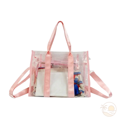 sac de plage en plastique rose