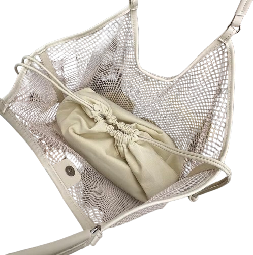 sac de plage en toile blanc interieur