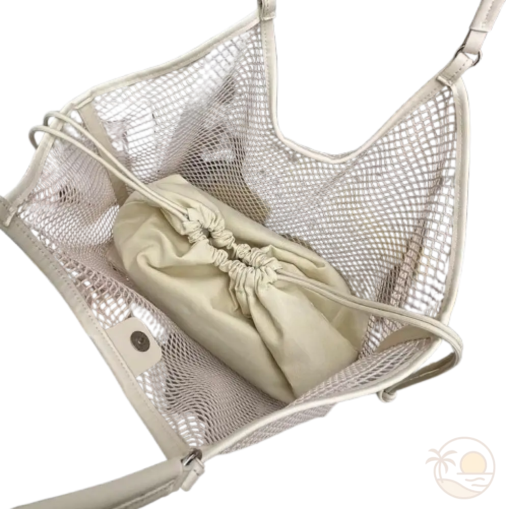 sac de plage en toile blanc interieur