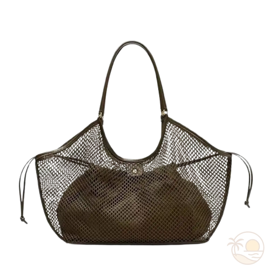 sac de plage en toile marron