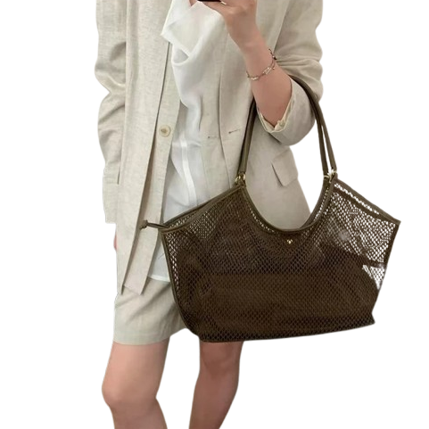 sac de plage en toile marron femme