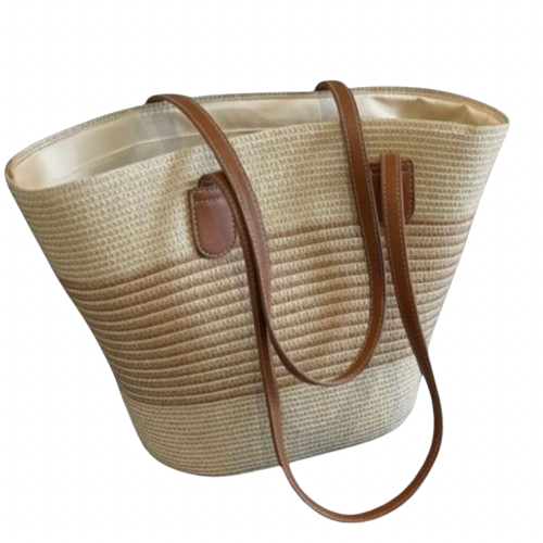 sac de plage paille beige 1