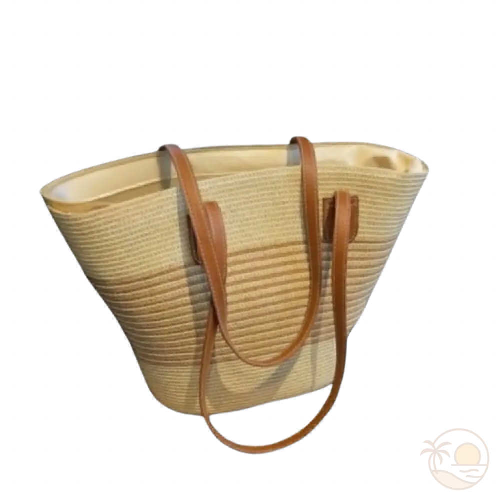 sac de plage paille beige 2