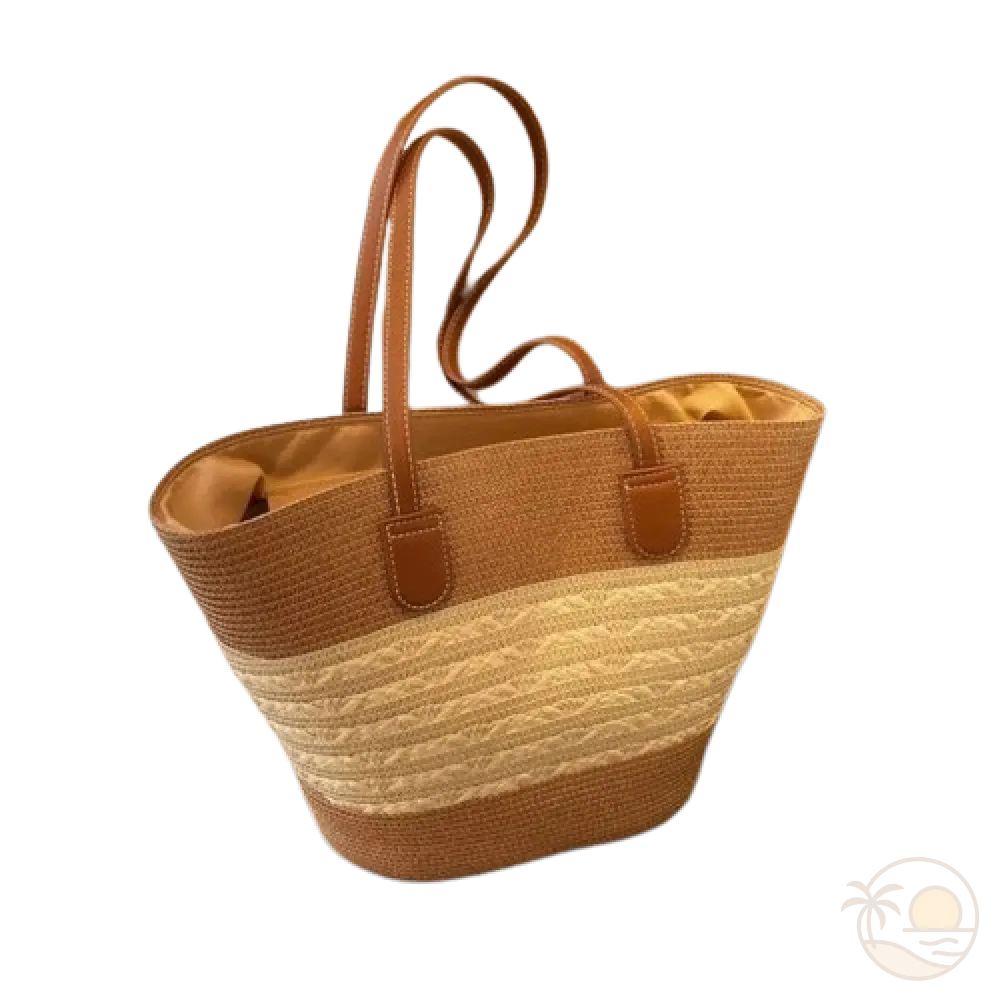 sac de plage paille marron